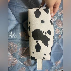 cow print makeup bag